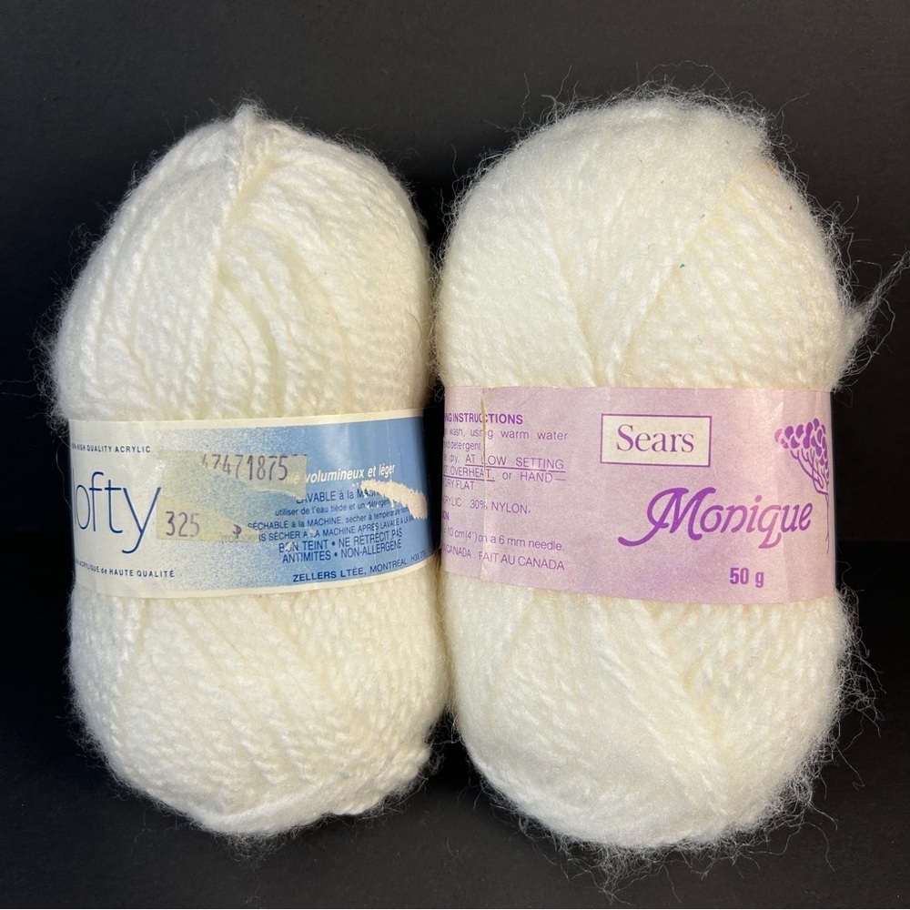 🇨🇦 Rare Vintage White Yarn Bundle | Retro Sears & Zellers Fiber Art Supplies (2)